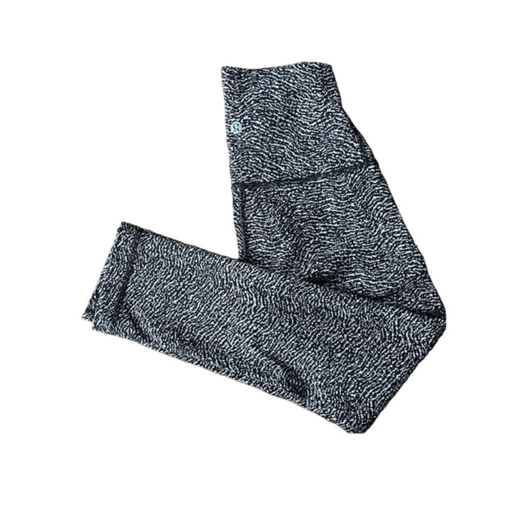 Lululemon Wunder Under Size 2 Suited Jacquard Black White Leggings Yoga Pants